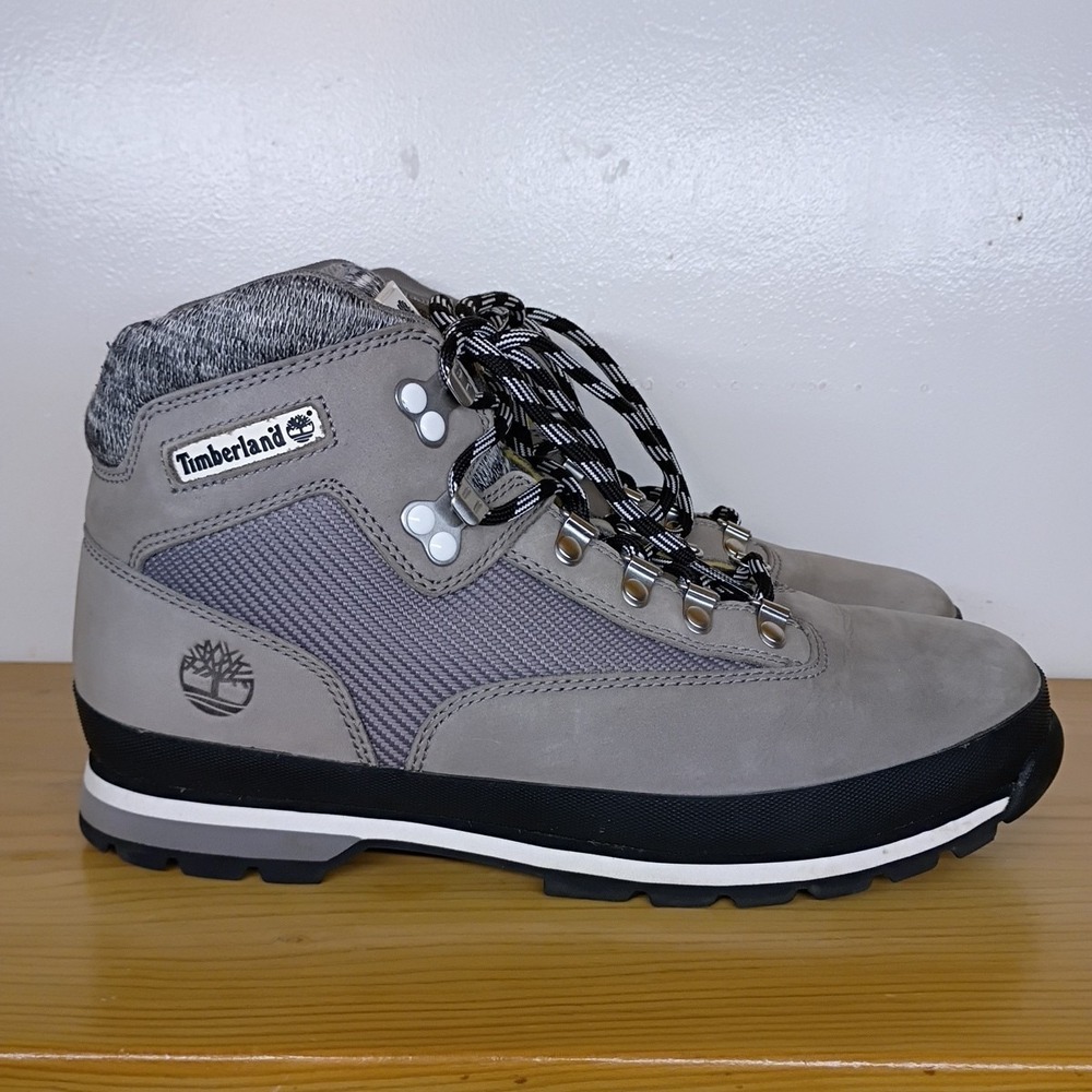 Timberland Men Euro Hiker Hiking Boots Men's Size 10 Outdoors Leather Grey